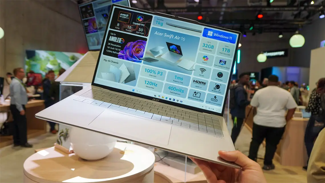 Acer lanserar Swift Air 16 – ultralätt Copilot+ för mobila proffs